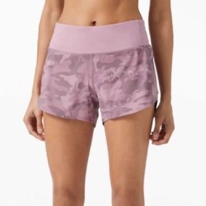 Lululemon purple camo speed up shorts size 6